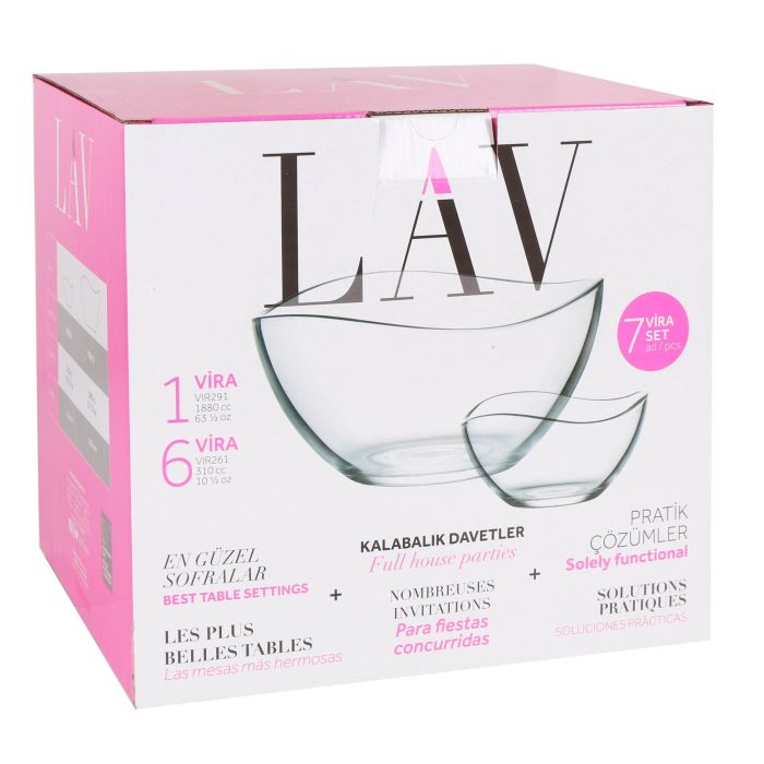 Lav Set 7 Piezas Vira: Ensaladera 21 cm + 6 Bols, 1880 cc y 310 cc (2 Cajas) 5