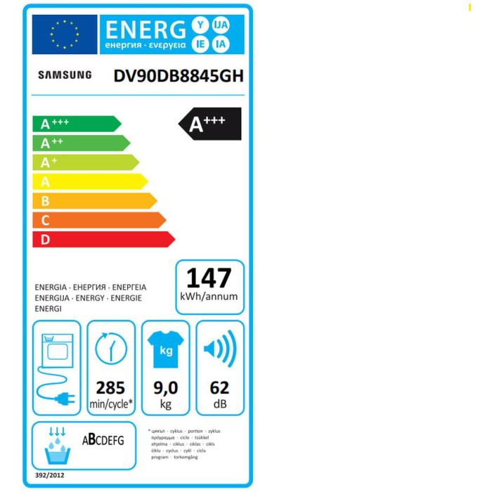 Secadora de condensación Samsung DV90DB8845GHU3 Blanco 9 kg 1