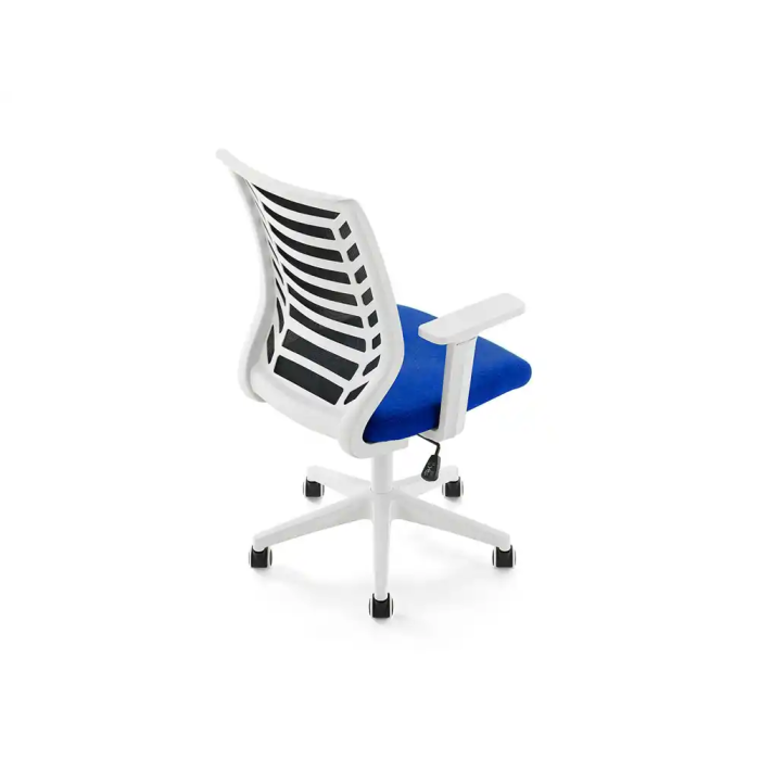 Rocada Silla de Oficina Brazos Regulables, Respaldo Malla, Asiento Tela Ignífuga Azul 4