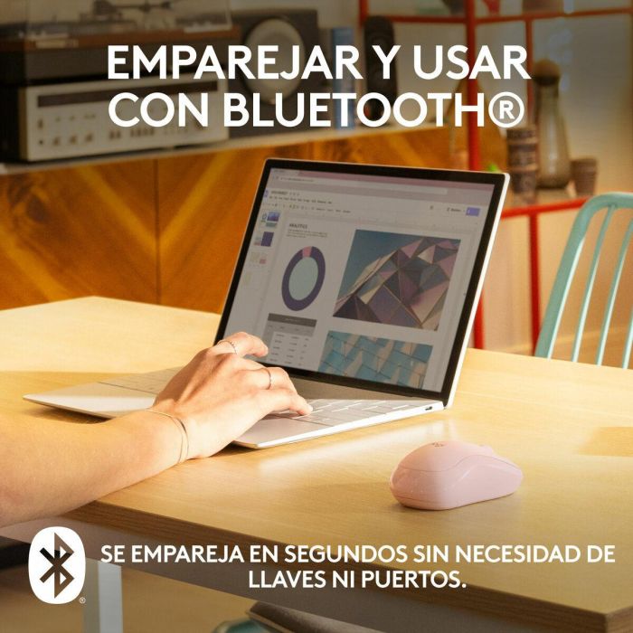 Logitech M240 Mouse Bluetooth, inalámbrico, compacto, portátil, monitoreo de fluidos - rosa 7