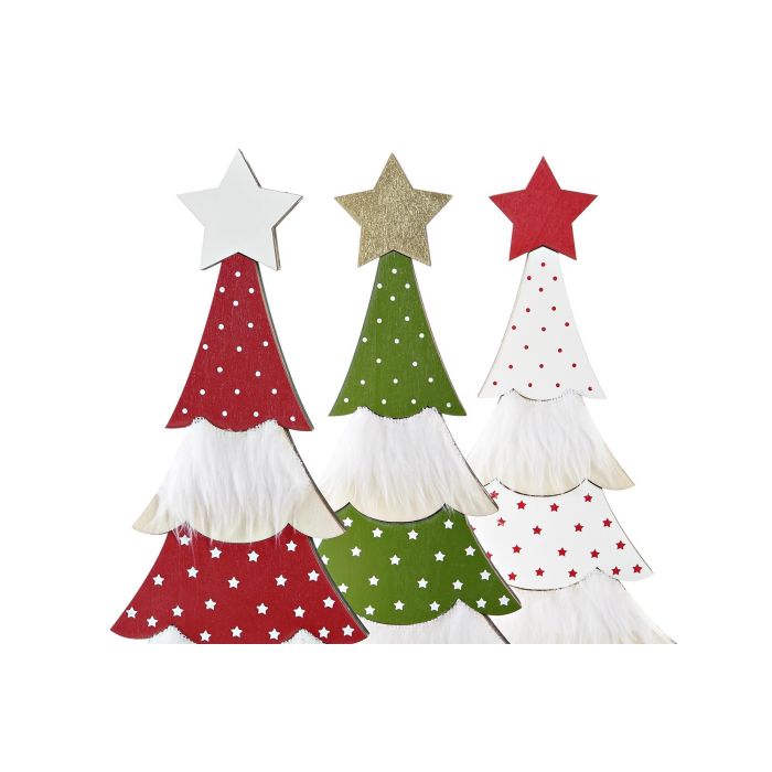 DKD Home Decor Figura Navidad Alpina Árbol Madera Poliéster Surtido Rojo Verde Blanco 5x16x35 cm Set 6 Unidades 1 DKD Home Decor Figura Navidad Alpina Árbol Madera Poliéster Surtido Rojo Verde Blanco 5x16x35 cm Set 6 Unidades 1
