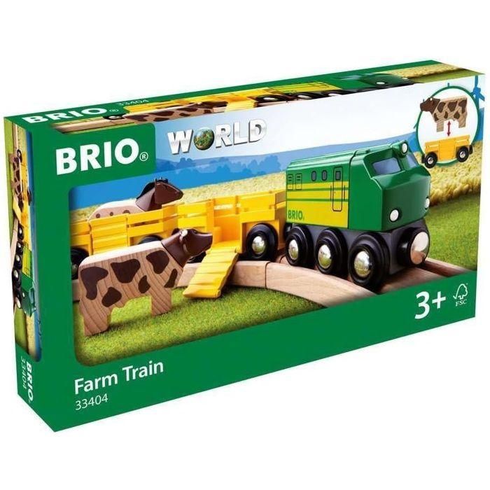 Brio World 33404 Tren de animales de granja con caballo y vaca, locomotora manual, carros individuales y rampas para 3+ años 2 Brio World 33404 Tren de animales de granja con caballo y vaca, locomotora manual, carros individuales y rampas para 3+ años 2