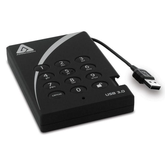 Apricorn Aegis Padlock USB 3.0 500GB, 256-bit AES Encryption, 5 Gbps, 8MB, 12 ms, 5400 RPM 1 Apricorn Aegis Padlock USB 3.0 500GB, 256-bit AES Encryption, 5 Gbps, 8MB, 12 ms, 5400 RPM 1