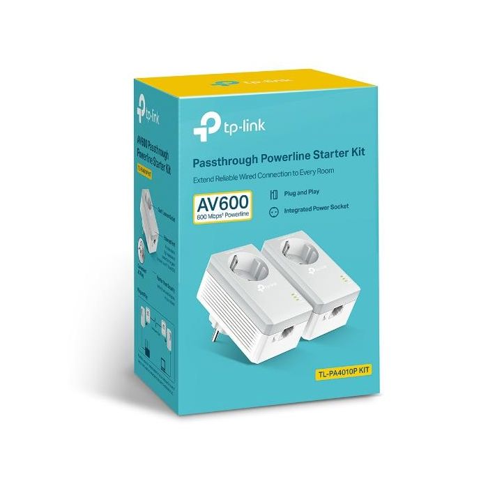 Adaptador Powerline TP-Link TL-PA4010P KIT 600Mbps/ Alcance 300m/ Pack de 2 2