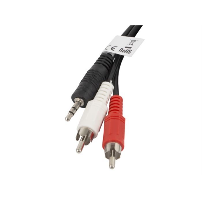 Lanberg Cable Mini Jack 3.5 mm a 2x RCA (Chinch) Estéreo Negro 2m