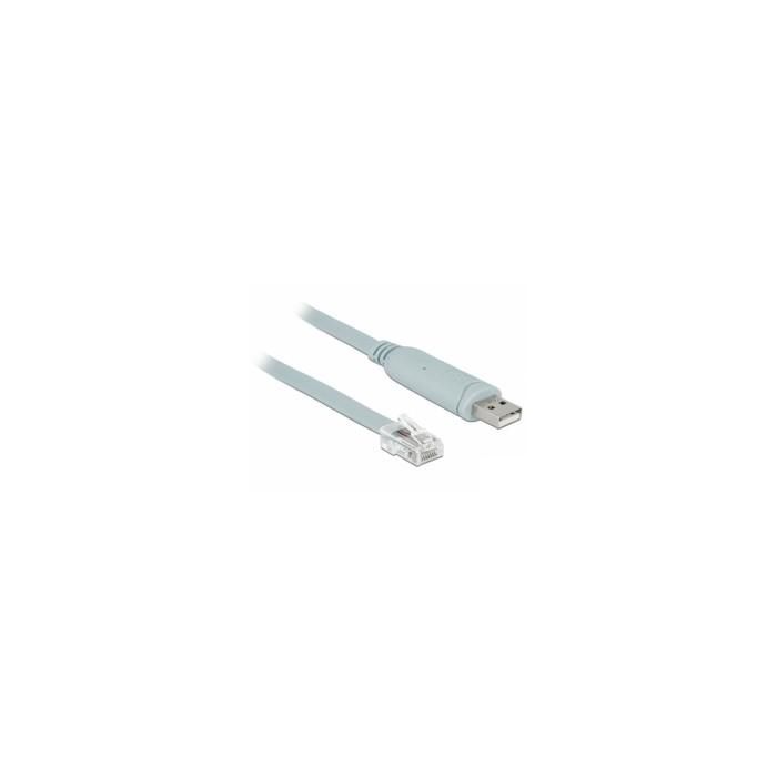DELOCK Adapter USB2.0/A St > Seriell RS232 RJ45 St 1.0m grau 0 DELOCK Adapter USB2.0/A St > Seriell RS232 RJ45 St 1.0m grau 0