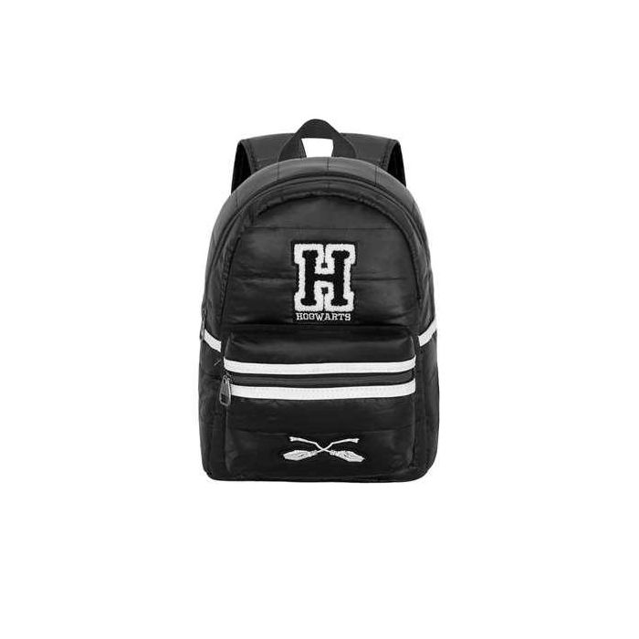 Harry Potter Mochila Fashion Padding H Negra Urbana Compartimento Acolchado Bolsillos Exteriores 32x24x16cm Capacidad 12L Nylon 4