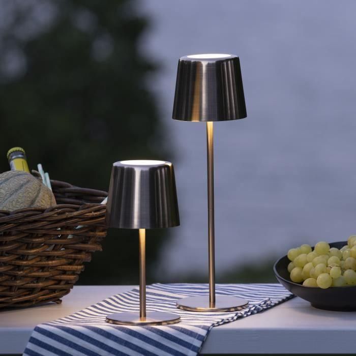 Lámpara de mesa exterior - BRILLIANT - XAANA - Recargable - Oro - LED - 2W - 160lm - CCT - DIM - USB - IP44 1 Lámpara de mesa exterior - BRILLIANT - XAANA - Recargable - Oro - LED - 2W - 160lm - CCT - DIM - USB - IP44 1