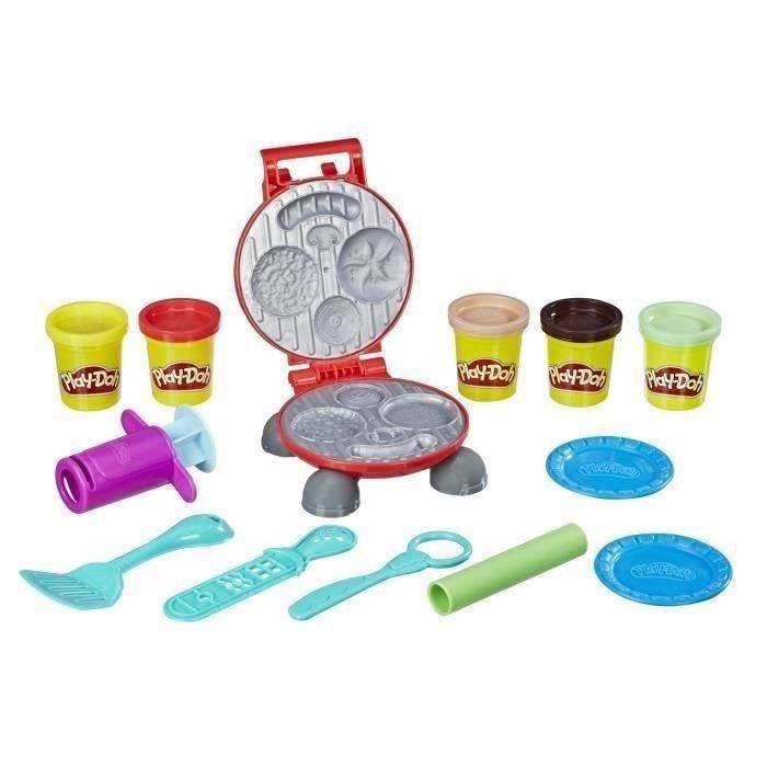 Play-Doh Juego Fiesta de Hamburguesas - Set de Plastilina con 5 Frascos, Parrilla, Moldes y Accesorios - Para Niños +3 Años 5