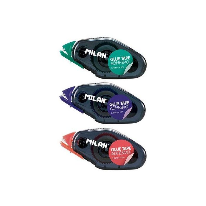 Roller Adhesivo Milan Mini Glue Tape 8,4 Mm X 5 M (Set de 24)