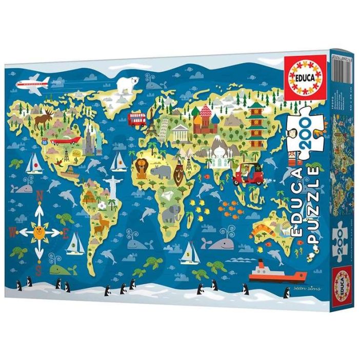 Puzzle 200 piezas mapamundi 4 Puzzle 200 piezas mapamundi 4