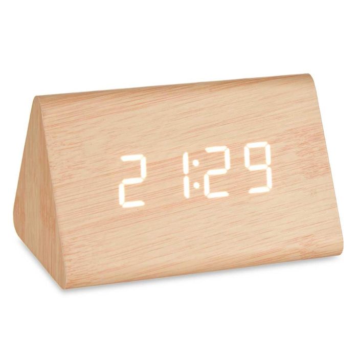 Giftdecor Reloj Digital Efecto Madera 11.7x7.5x8 cm con Cable USB/Pilas AAA/CR2032 (Set de 12) 1