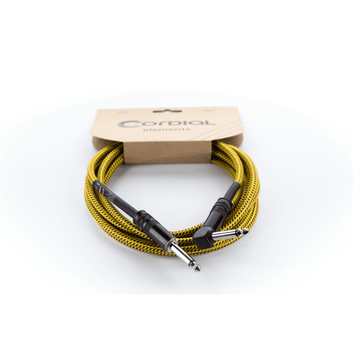 Cable De Guitarra Jack Recto/Acodado Tweed Amarillo De 5M 2 Cable De Guitarra Jack Recto/Acodado Tweed Amarillo De 5M 2