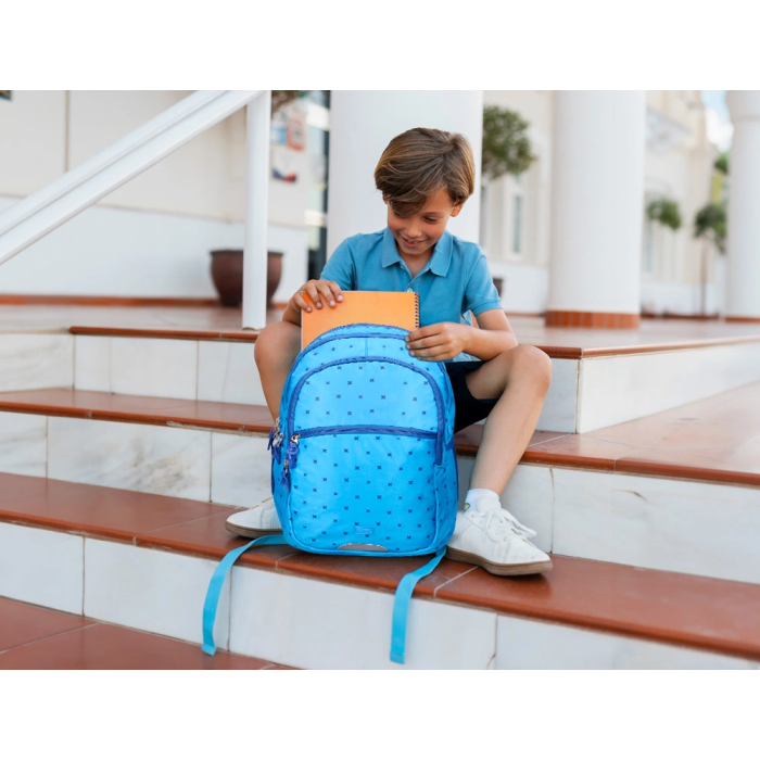 Liderpapel Mochila Escolar Multibolsillo para Portátil Azul Cruces 450x145x300 mm 9