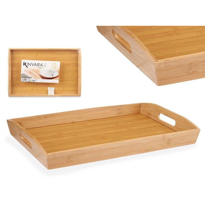 Bandeja de Bambú Kinvara con Asas 43.7x29.5x5.5 cm - Marrón (6 Unidades) Bandeja de Bambú Kinvara con Asas 43.7x29.5x5.5 cm - Marrón (6 Unidades)