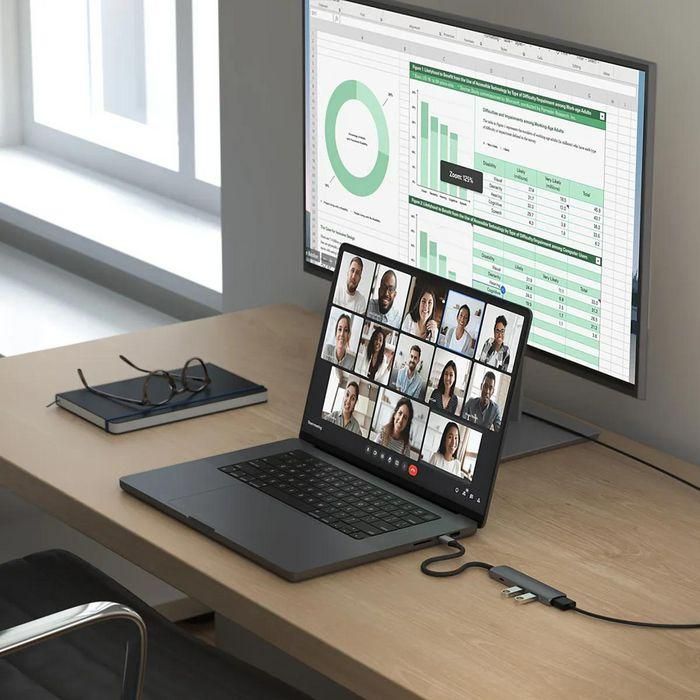 Satechi Adaptador multipuerto Slim 4 en 1 USB-C con 4K HDMI y USB 3.0, 10 Gbps, Space Grey 7