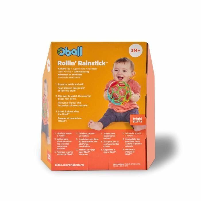 Juguete infantil BRIGHT STARS Oball con palo de lluvia de fácil agarre, sin BPA, rojo, amarillo, verde y azul, para recién nacidos 3 Juguete infantil BRIGHT STARS Oball con palo de lluvia de fácil agarre, sin BPA, rojo, amarillo, verde y azul, para recién nacidos 3