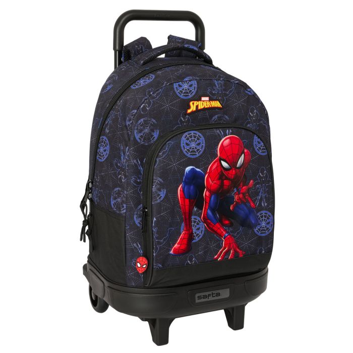 Mochila Escolar con Ruedas Spider-Man Attack Negro 33 x 45 x 22 cm