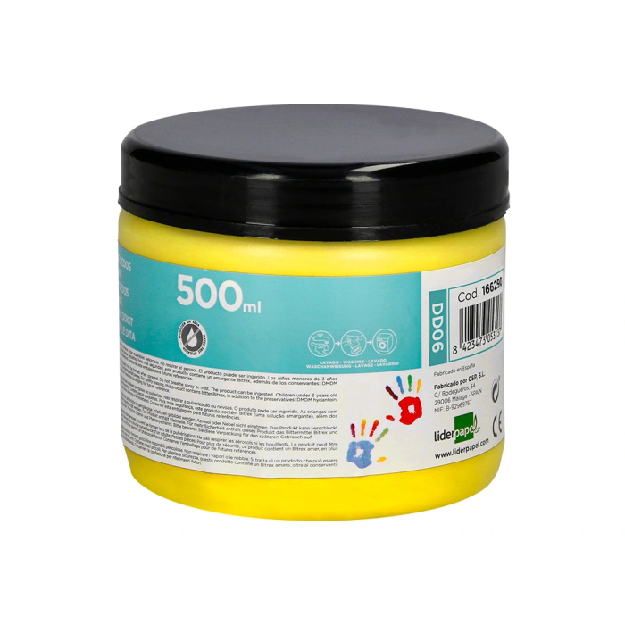 Liderpapel Pintura Dedos Tarrina 500 ml Amarillo 1