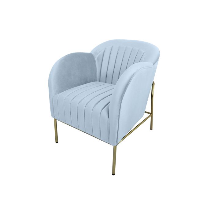 DKD Home Decor Keray blue Butaca de Diseño Moderno Azul Celeste 75x85x62 cm de Poliéster y Metal con Altura de Asiento 45 cm DKD Home Decor Keray blue Butaca de Diseño Moderno Azul Celeste 75x85x62 cm de Poliéster y Metal con Altura de Asiento 45 cm