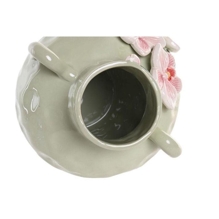 DKD Home Decor Jarrón Oriental Rosa Verde Cerámica 21 x 27 x 21 cm 2