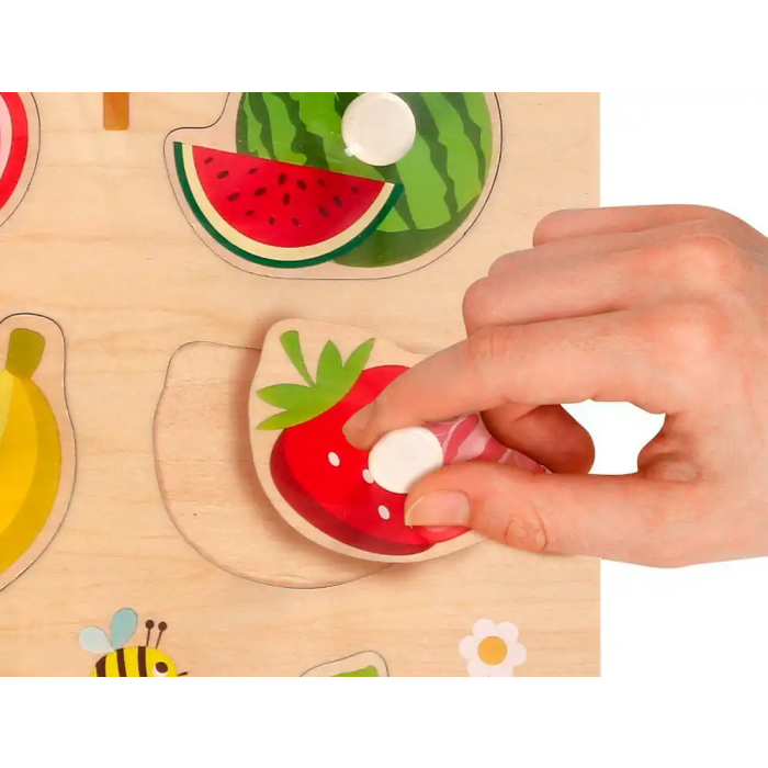Imaginovo Puzle Infantil de Madera Frutas +18 Meses 10 Piezas 30x22.5x1.5cm 4