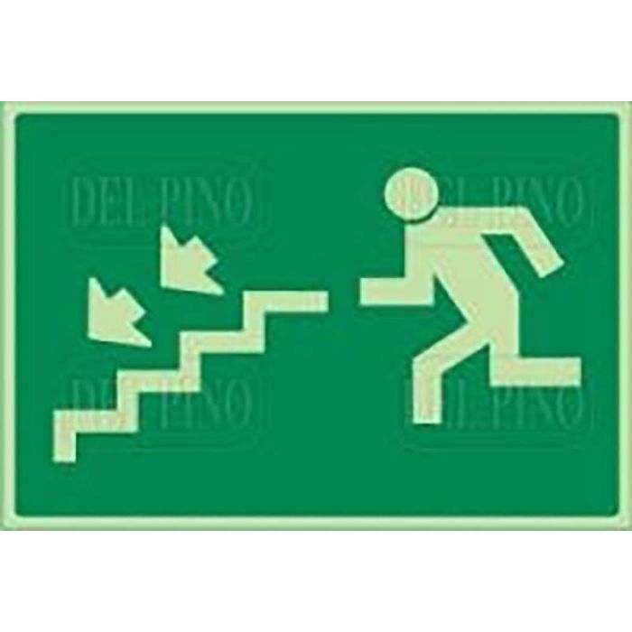 DUVER 968 Señal Fotoluminiscente Plástico Escalera (Izda Abajo) 297x210 mm
