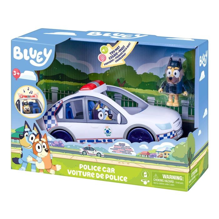 Moose Coche de Policía Bluey 19202 con Luces y Sonidos, Figura Incluida, Juguete para Niños +3 Años