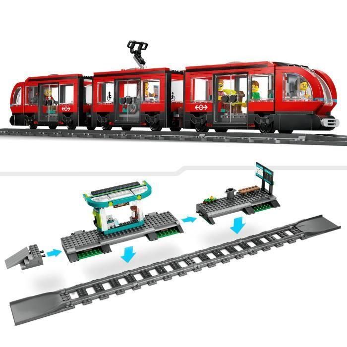 LEGO 60423 City Tranvía y Estación del Centro de la Ciudad, set de juego de construcción para niños a partir de 7 años 2