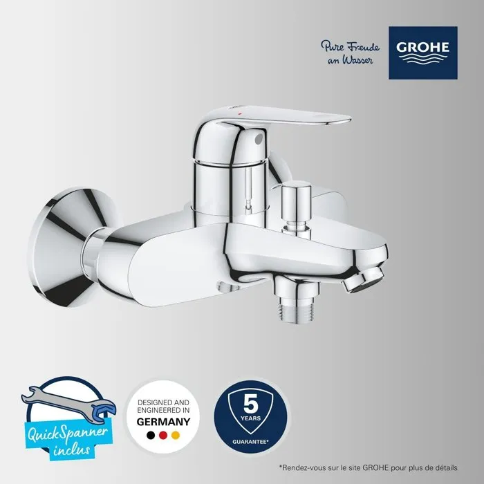 Grohe Mezclador Monomando de Baño/Ducha 24335001 Cromo Montaje en Pared Visto Swift 2 Grohe Mezclador Monomando de Baño/Ducha 24335001 Cromo Montaje en Pared Visto Swift 2