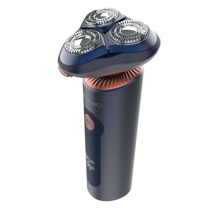 Cecotec Afeitadora eléctrica PrecisionCare Aluminium Pro azul titanio LCD 80min IPX6 base 6