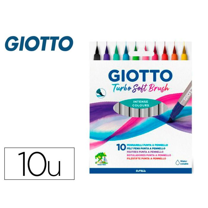 Giotto Rotuladores Turbo Soft Brush Punta Pincel C-Surtidos Estuche 10 Ud