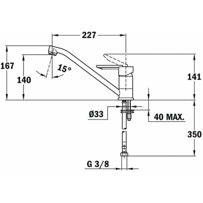 Grifo Monomando Teka ML Plateado Cromo Acero Inoxidable 1