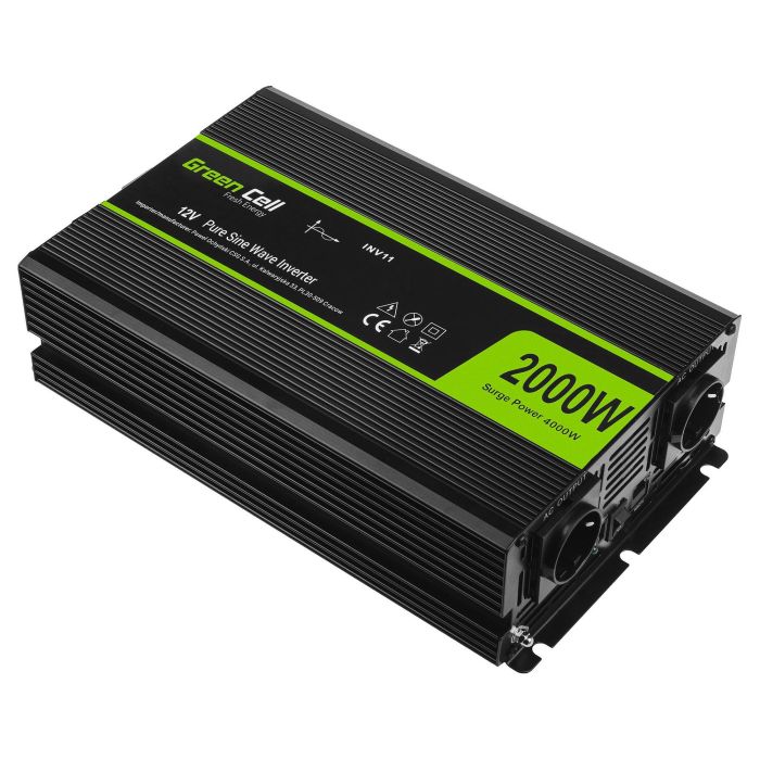 Green Cell INV11 Inversor de Corriente 12V > 230V 2000W/4000W para Coche 1