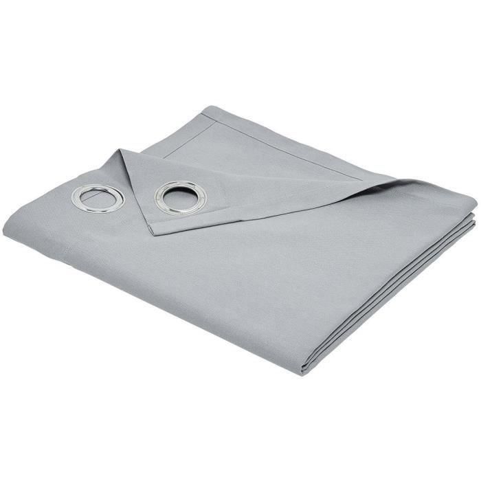 Today TOD1694780973290 Cortina con Ojales, 100% Algodón, 140x240cm, Color Acero 2