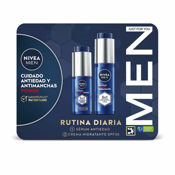 Nivea Rutina Diaria Hombre Estuche 2 pz Crema Antiedad Hidratante Protector Solar FP30 50ml + Sérum Antiedad 30ml Nivea Rutina Diaria Hombre Estuche 2 pz Crema Antiedad Hidratante Protector Solar FP30 50ml + Sérum Antiedad 30ml
