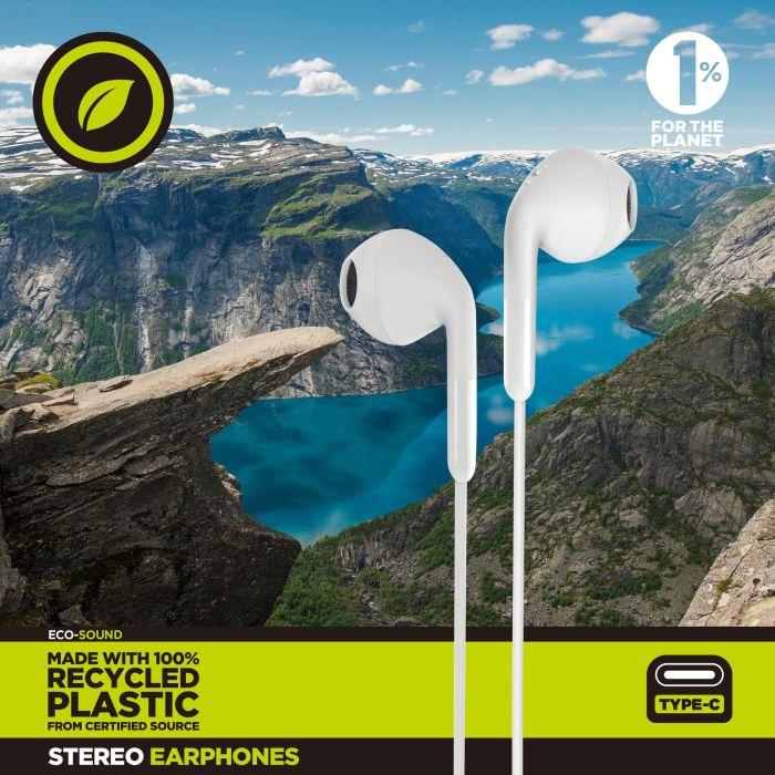 Muvit Auriculares E58 Tipo C con Materiales Reciclados - Sostenibles y Ergonómicos 1 Muvit Auriculares E58 Tipo C con Materiales Reciclados - Sostenibles y Ergonómicos 1