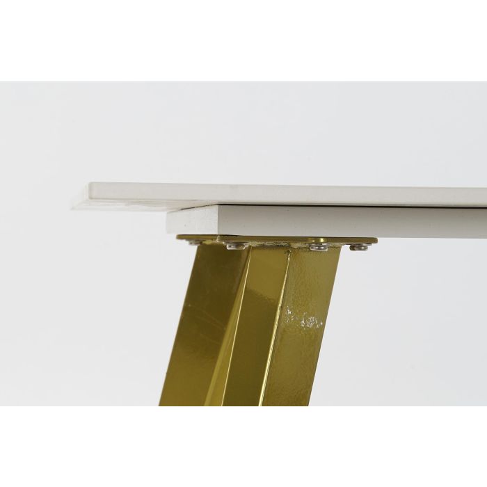 DKD Home Decor Mesita Auxiliar Moderna Dorado Blanco Cerámica Metal 60 x 48 x 60 cm 3