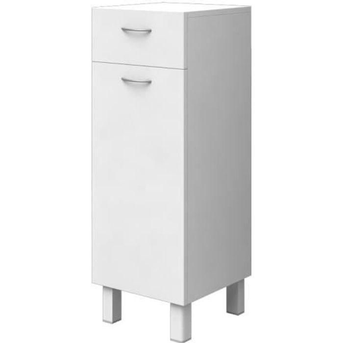 ESSENTIAL - Mueble 1 puerta 1 cajón - Blanco - L 30 cm