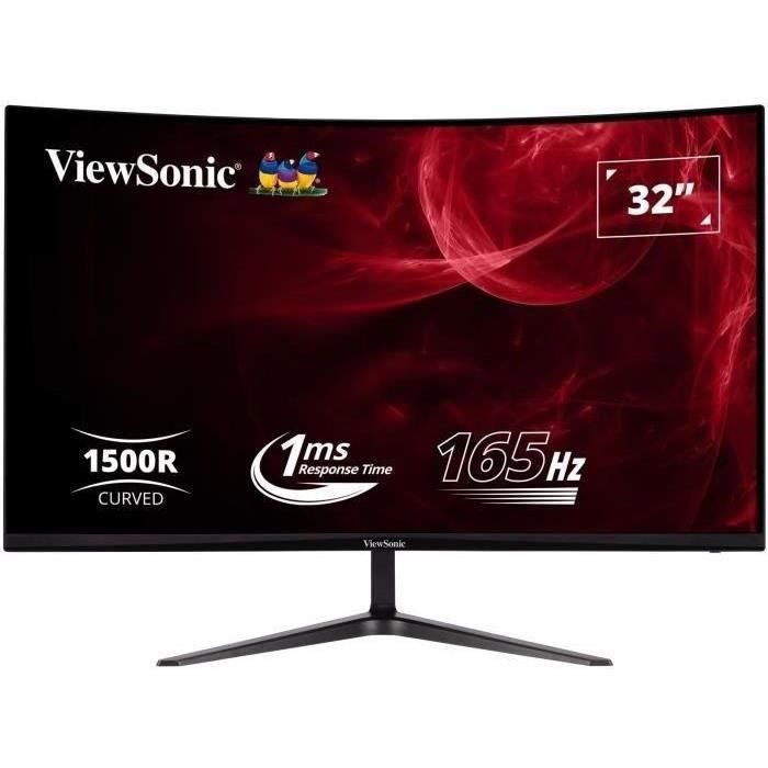 Pantalla curva para juegos de PC - VIEWSONIC VX3218 - PC - MHD - 32 FHD - Panel VA - 1 ms - 165Hz - DisplayPort - AMD FreeSync