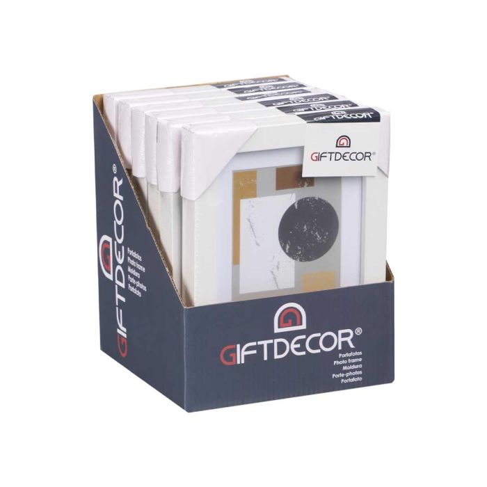 Giftdecor Portafoto de Pared Madera con Paspartú 10x15 cm Blanco (24 Unidades) 2