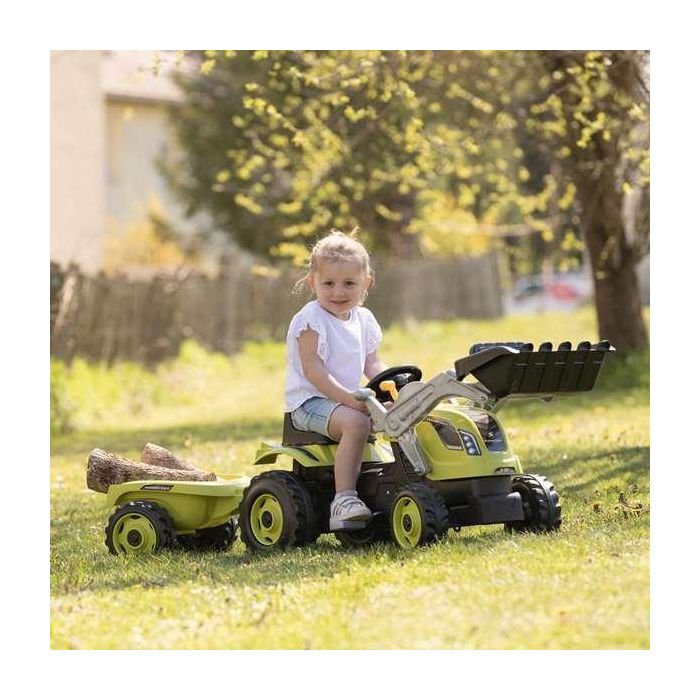 Smoby Farmer Max Pedal Tractor + Trailer + Shovel - Verde 5