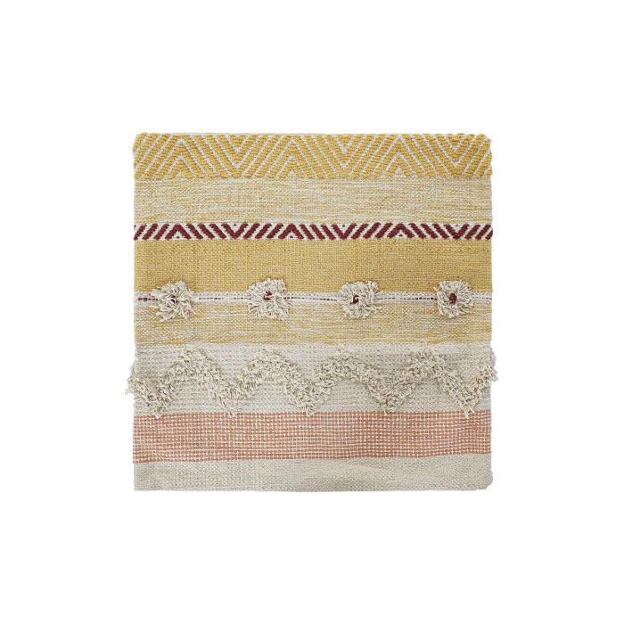 Funda de cojín DKD Home Decor Multicolor Flecos Boho (60 x 60 x 2 cm)