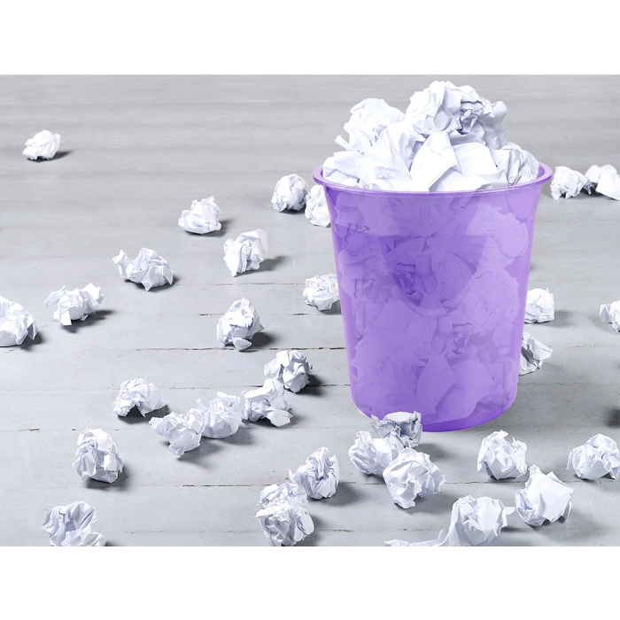 Liderpapel Papelera Plastico Lavanda Translucido 13 Litros 275x285 mm 2