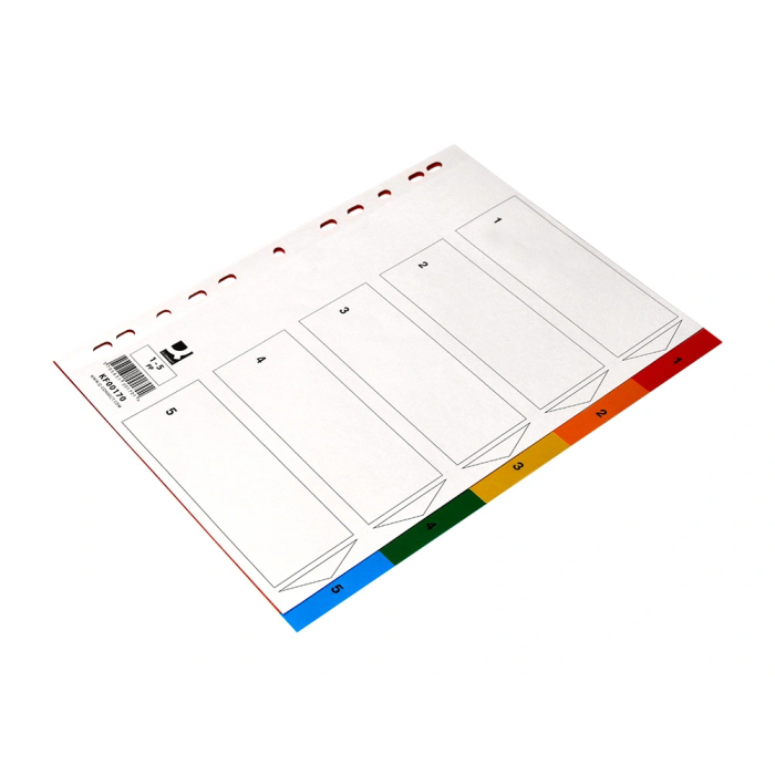 Q-connect Separadores Plástico Juego de 5 Separadores DIN A4 Multitaladro 5