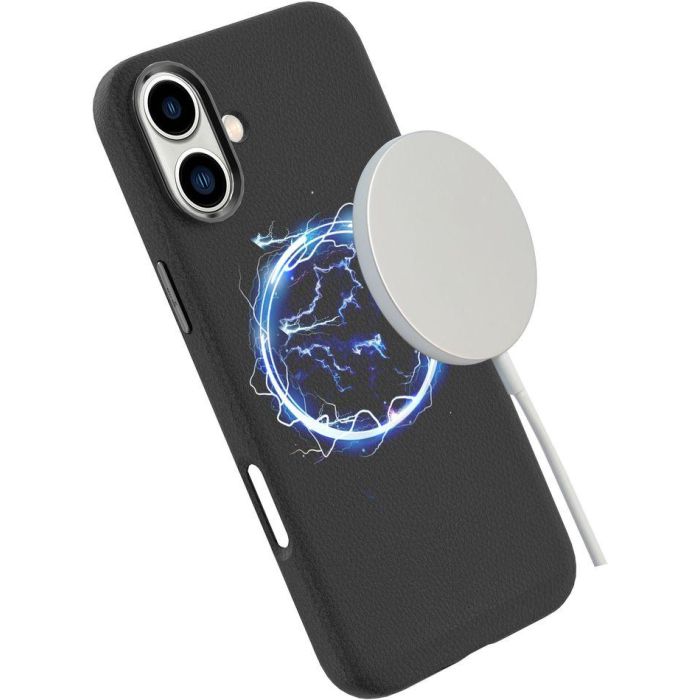 eSTUFF INFINITE VENICE Funda de Cuero Magnética para iPhone 16 - Negra - 86% Plástico Reciclado 2