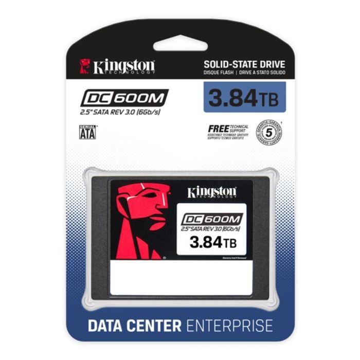 Kingston SSD DC600M 3840GB SATA III 3D TLC NAND - Disco SSD Empresarial para Servidores SEDC600M/3840G 1 Kingston SSD DC600M 3840GB SATA III 3D TLC NAND - Disco SSD Empresarial para Servidores SEDC600M/3840G 1