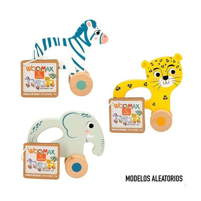 Color Baby Arrastre Madera Animales 13x5x12,5 cm Modelos Surtidos