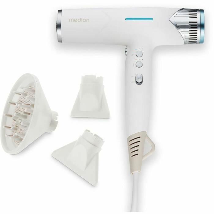 Medion MD19984 Secador de Pelo 1500W, 3 Velocidades, Temperatura 105°C, Blanco 5