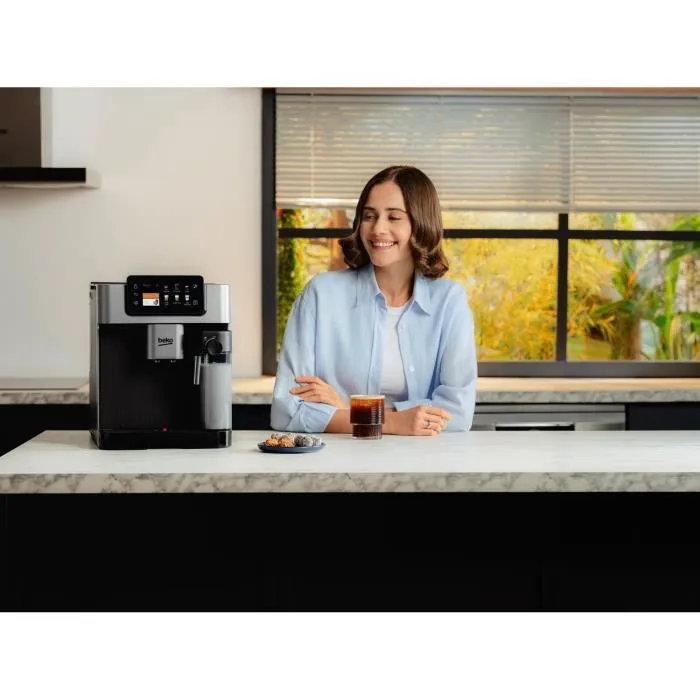 Beko CEG7348X Cafetera con Molinillo, 1350 W, Capacidad 250 g de Granos, Color Negro / Plata 2